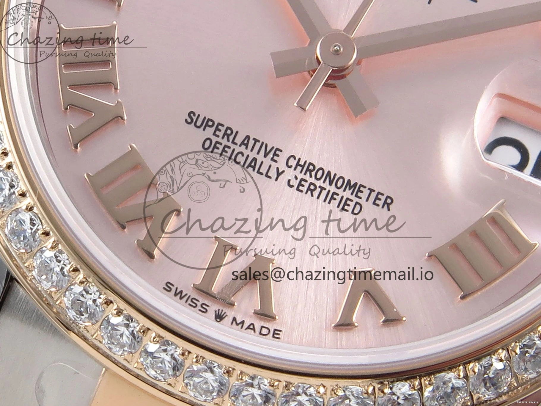 0515 Sleek DateJust 31 278381RBR ARF 1:1 Best Edition 904L Steel RG Roman Dial Diamonds Bezel on SS RG Oyster Bracelet ETA 382